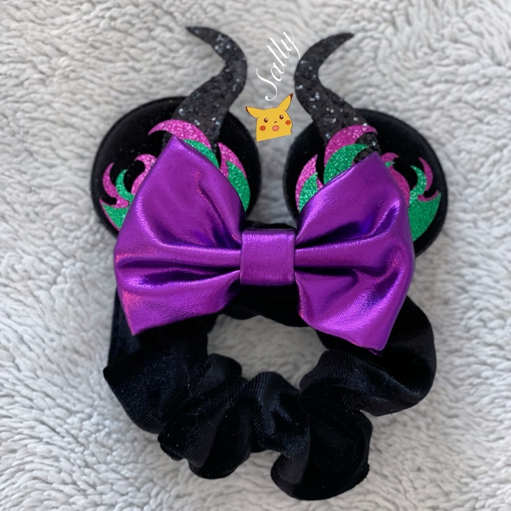 Disney Ears Scrunchie Villain Maleficent Flames
